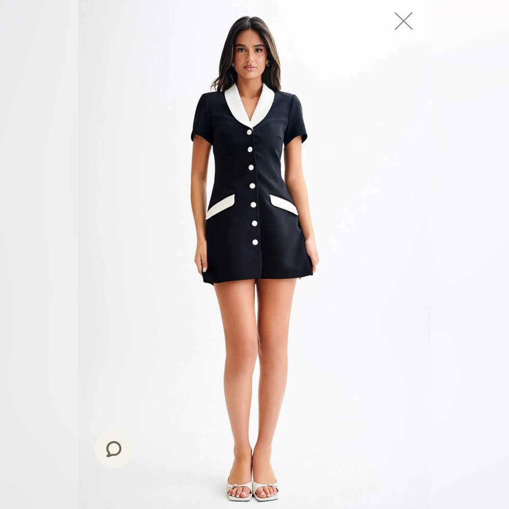 Meshki Black and White Mini Dress